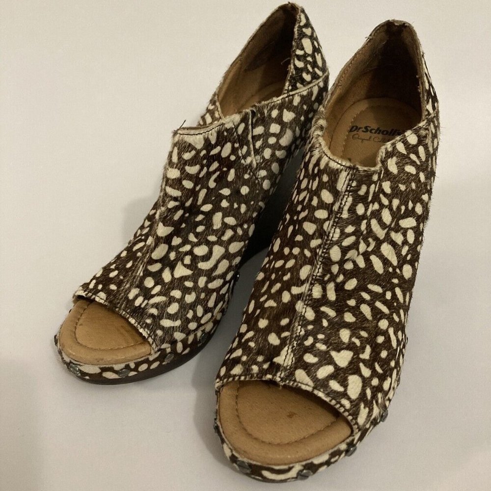 Dr Scholl's Shoes Wedge Original Collection Comfort Leather Animal Hide Women 7M